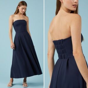 NWT Sophie Rue Navy Strapless Midi